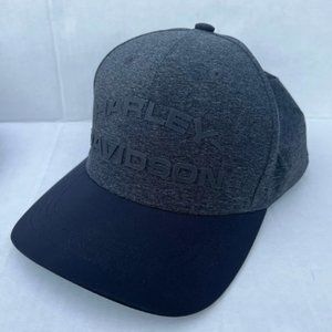 Harley Davidson Black Gray Cap Hat Flexfit Delta Size S/M